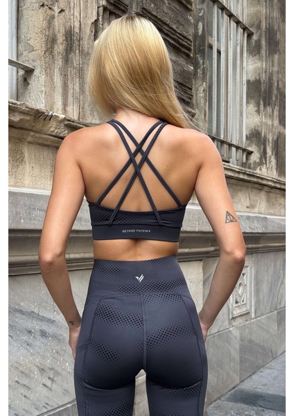 Aero Motion Premium - Desenli Füme Yüksek Bel Push-Up Toparlayıcı Tayt modelleri