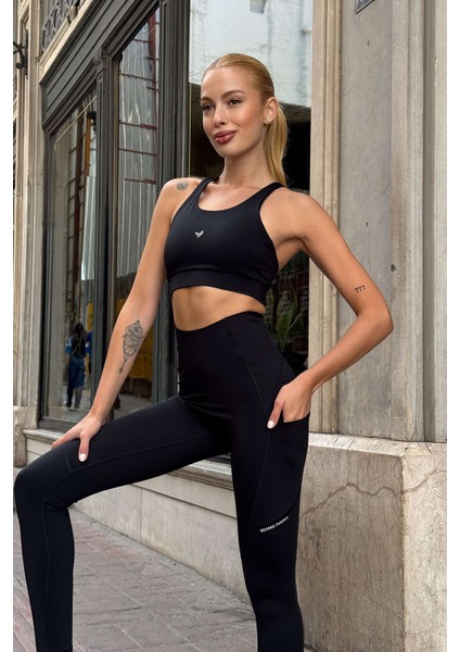 Aero Motion Premium - Desenli Siyah Yüksek Bel Push-Up Toparlayıcı Tayt fiyatları