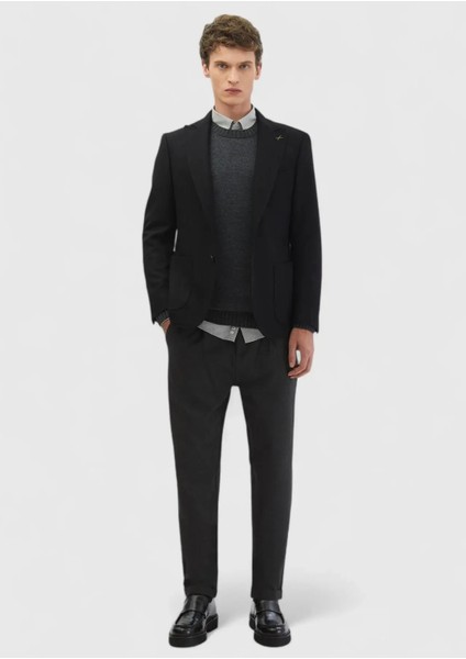 Siyah Desenli Zeroweight Slim Fit Yün Karışımlı Ceket fiyatları