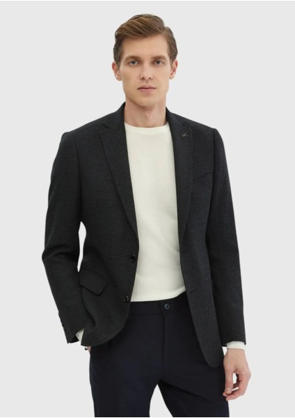 Haki Desenli Regular Fit %100 Yün Ceket modelleri