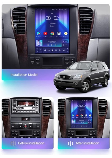 Kia Sorento Tesla 2002/2006 8gb Ram 128GB Hafıza QLED Carplay Kamera Android Multimedya modelleri