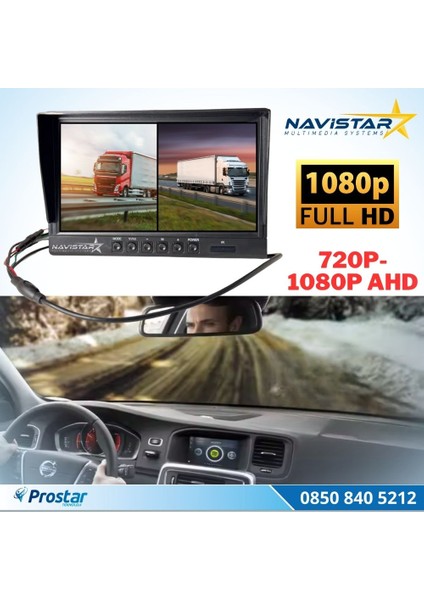 Kayıtlı 9 Inç Ikiye Bölen 2 Kanal Split Ahd 1080P/720P Destekli 4 Pin 256 GB Sd Destekli Monitör modelleri