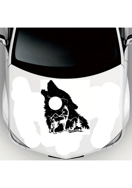 Bozkurt ve Dolunay Figür Oto Kaput Sticker 50 x 56 cm