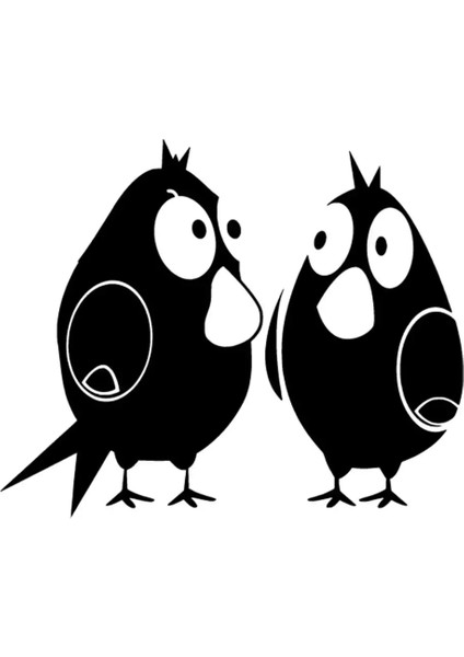 Şaşkın Kuşlar Duvar Dekor Sticker 40 x 32 cm