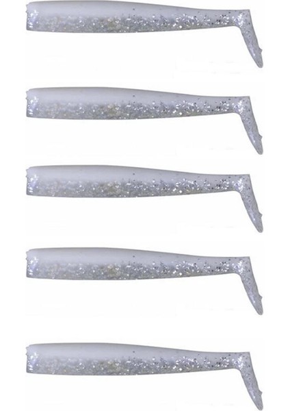 Sandeel Pearl Silver 10CM 7gr Levrek Silikonu 5 Adet