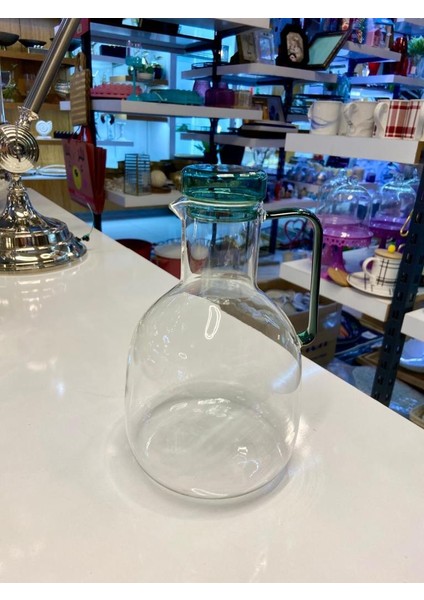 Yeşil Cam Kapaklı Sürahi/yağdanlık 1800ML