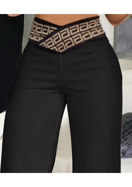 Kadın Belde Kruvaze ve Ribana Detay Ispanyol Paça Ithal Krep Pantolon modelleri