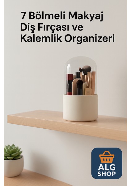 Şeffaf Kapaklı Organizer Makyaj Malzemesi Kalem Diş Fırçası Düzenleyici