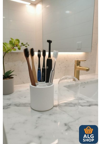 Şeffaf Kapaklı Organizer Makyaj Malzemesi Kalem Diş Fırçası Düzenleyici modelleri