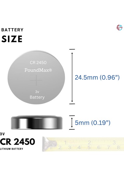 5 Adet 2450 CR2450 DL2450 DL2450 ECR2450 KCR2450 3V Poundmax Lityum Düğme Piller, Düğme Pil, Çocuklara Dayanıklı Ambalaj, Akıllı Ev Cihazları, Küçük Elektronik Ev Aletleri, Araba Anahtarları ve Diğer fiyatları