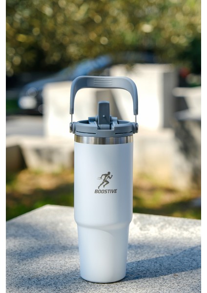 Boostive Beyaz Paslanmaz Çelik Matara -890 Ml, Taşıma Kulplu, Outdoor & Spor fiyatları
