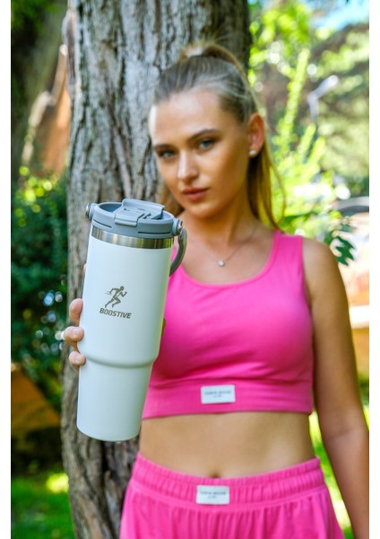 Boostive Beyaz Paslanmaz Çelik Matara -890 Ml, Taşıma Kulplu, Outdoor & Spor modelleri
