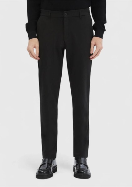 Antrasit Çizgili Örme Jogging Fit Casual Pantolon