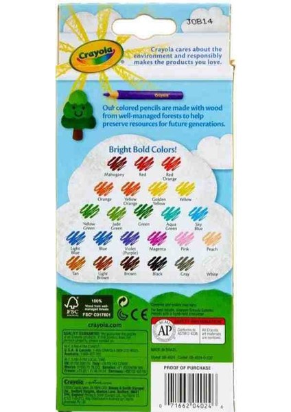 24 Colorful Pencils-Amerikan-Nontoxic- 24 Renk Kuru Boya Seti Kalemtıraş Hediyeli fırsatları