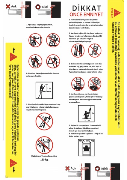 10 Basamaklı Teleskopik Uzayan Merdiven 2.9 Metre Alüminyum Yüksek Dayanıklı Malzeme Kaydırmaz Ayak modelleri