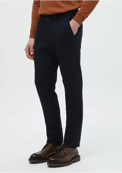 Lacivert Düz Örme Jogging Fit Casual Pantolon modelleri