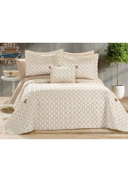 Brillance Çift Kişilik Yatak Örtüsü Krem Cappucino