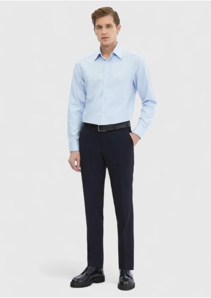 Mavi Düz Regular Fit Dokuma Klasik %100 Pamuk Gömlek fiyatları