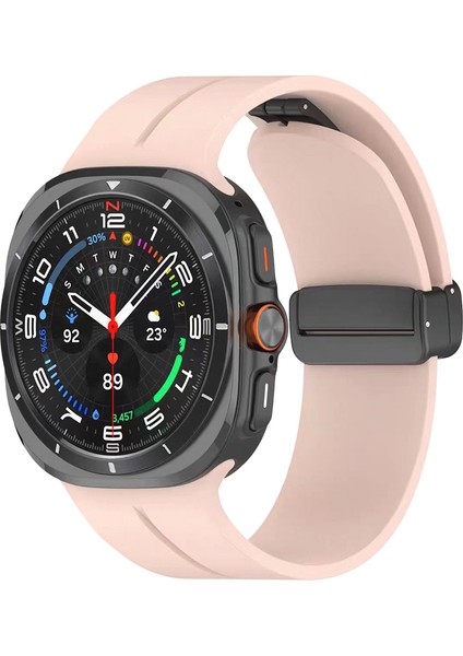 Samsung Galaxy Watch 8 40MM Için Metal Manyetik Kopçalı Silikon Kordon Krd-84
