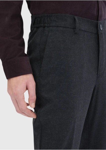 Antrasit Düz Dokuma Jogging Fit Casual Pantolon modelleri