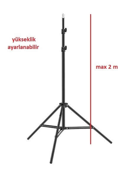 2 Metre Işık Ayağı Light Stand Ultra Dayanıklı Geniş Açılı