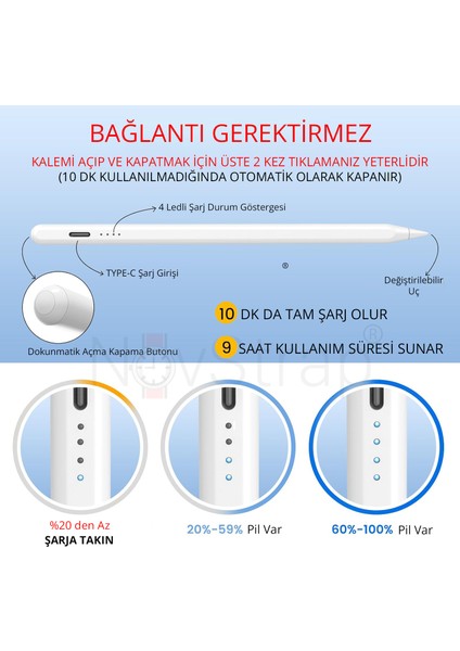 Lenovo M11/M10 PLUS/K11 M7/M8/M9/P11 Plus PRO/P12/TAB 4 ile Uyumlu Dokunmatik Tablet Kalemi Gen3 Stylus Pencil