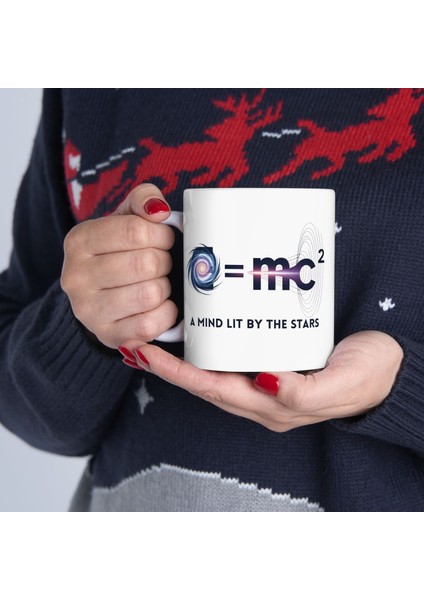 E=mc² Einstein Kupa, Bilimseverler ve Fizikçiler Için Tasarım Kupa Bardak Hediyesi