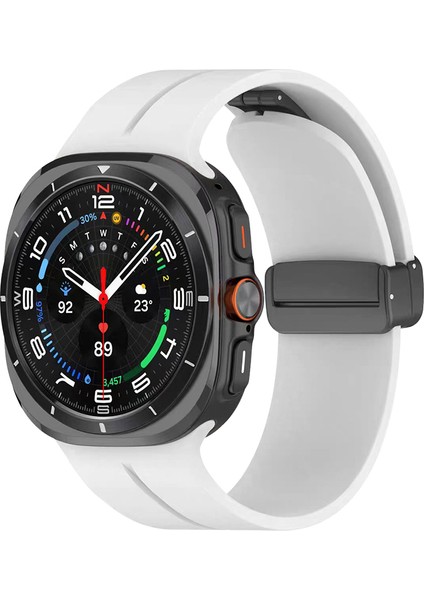 Samsung Galaxy Watch 8 40MM Için Metal Manyetik Kopçalı Silikon Kordon Krd-84