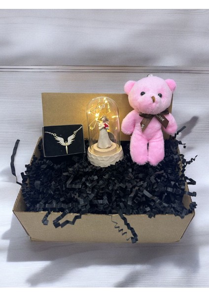 Ayıcık, Melek Kolye ve Melek Temalı LED Işıklı Biblo Sevgiliye Hediye Kutulu ve Notlu fırsatları