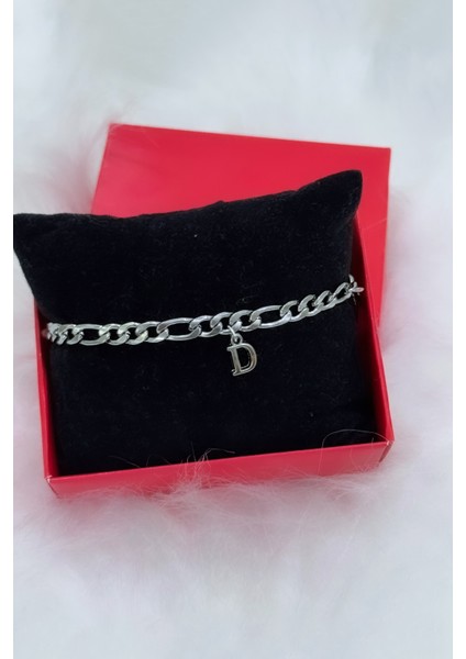 Unisex Kararmaz Çelik Gümüş Harfli Figaro Zincir Bileklik modelleri