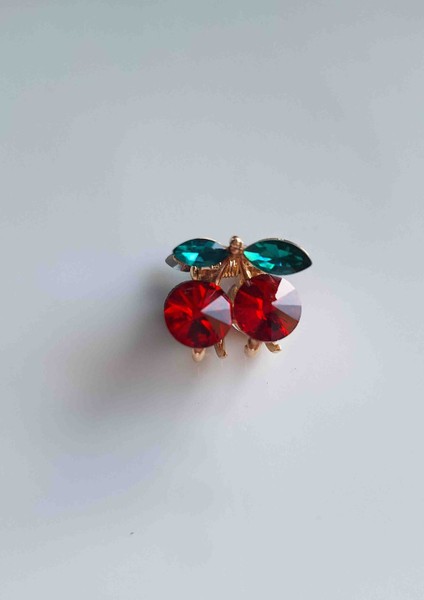 Kiraz Taşli Model Küçük Mandal Toka