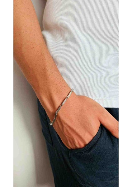 Erkek Çelik Dikdörtgen Baklalı Bileklik – Unisex, Paslanmaz, Günlük & Şık Kullanım modelleri