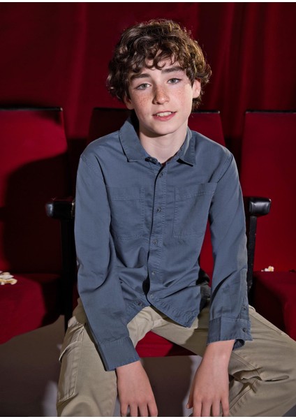 Erkek Çocuk Uzun Kol Gömlek Gri