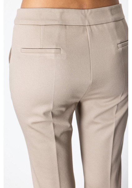 Düşük Bel Boru Paça Pantolon Vizon 05143 modelleri