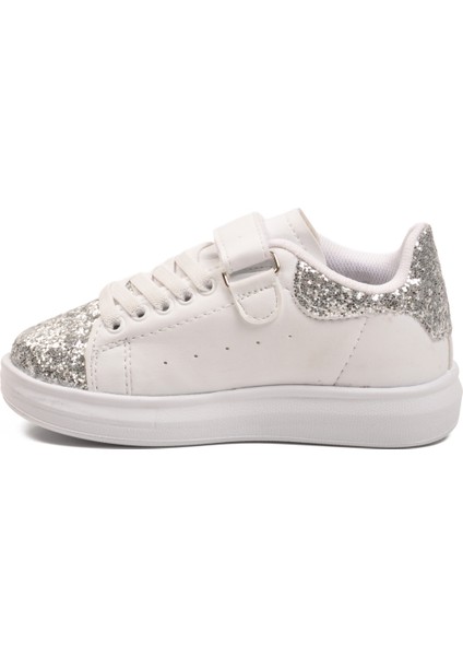 Beyaz Simli Cırtlı Hafif Esnek Kız Çocuk Spor Ayakkabı 2540-26K P fiyatları