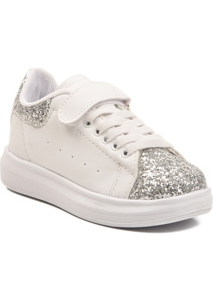 Beyaz Simli Cırtlı Hafif Esnek Kız Çocuk Spor Ayakkabı 2540-26K P modelleri