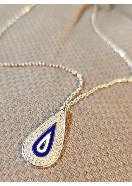 925 Ayar Gümüş Nazar Boncuk Damla Kolye