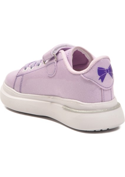 Lila Rugan Simli Cırtlı Hafif Esnek Kız Çocuk Spor Ayakkabı 2540-26K P fırsatları