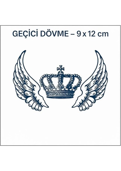 12 Saat Sonra Kararan Geçici Dövme Kanat ve Taç modelleri