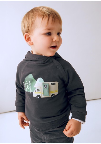 Erkek Bebek Kapşonlu Sweatshirt