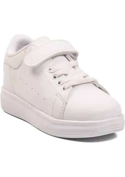 Beyaz Cırtlı Hafif Esnek Unisex Çocuk Spor Ayakkabı 2540-26K P modelleri