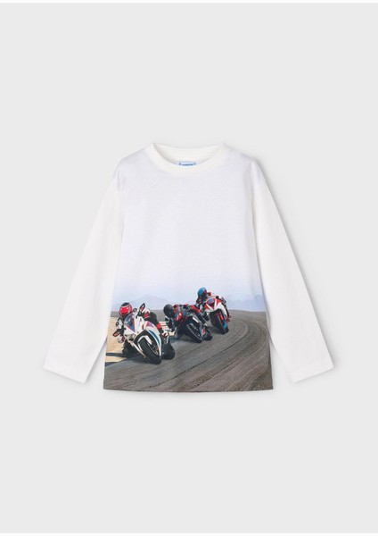 Erkek Çocuk Baskılı Sweatshirt Beyaz fiyatları