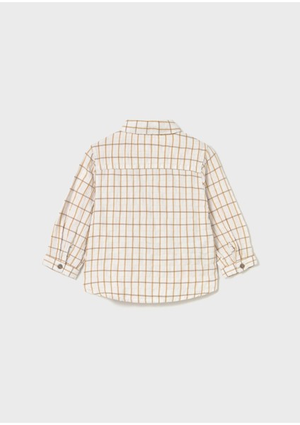 Erkek Bebek Kareli Gömlek Krem modelleri