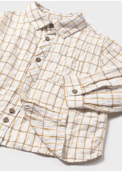 Erkek Bebek Kareli Gömlek Krem fırsatları