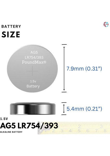 10 Adet AG5(LR754,393) 1,5V Alkalin Düğme Pil modelleri