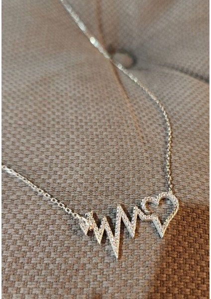 925 Ayar Gümüş Kalp Atışım Kolye