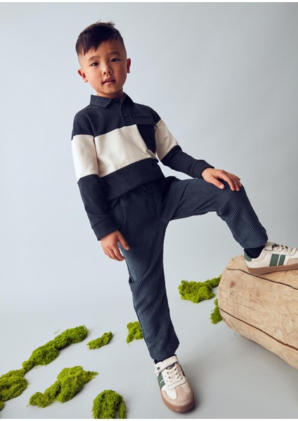 Erkek Çocuk Lastik Belli Kadife Pantolon