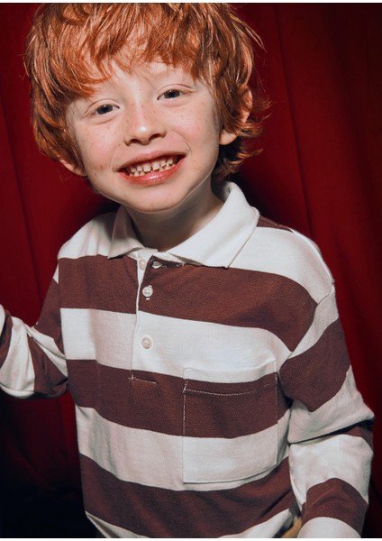 Erkek Çocuk Yakalı Sweatshirt Kırmızı