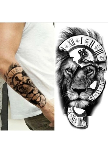 Geçici Aslan Figürlü Dövme modelleri