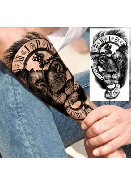Geçici Aslan Figürlü Dövme